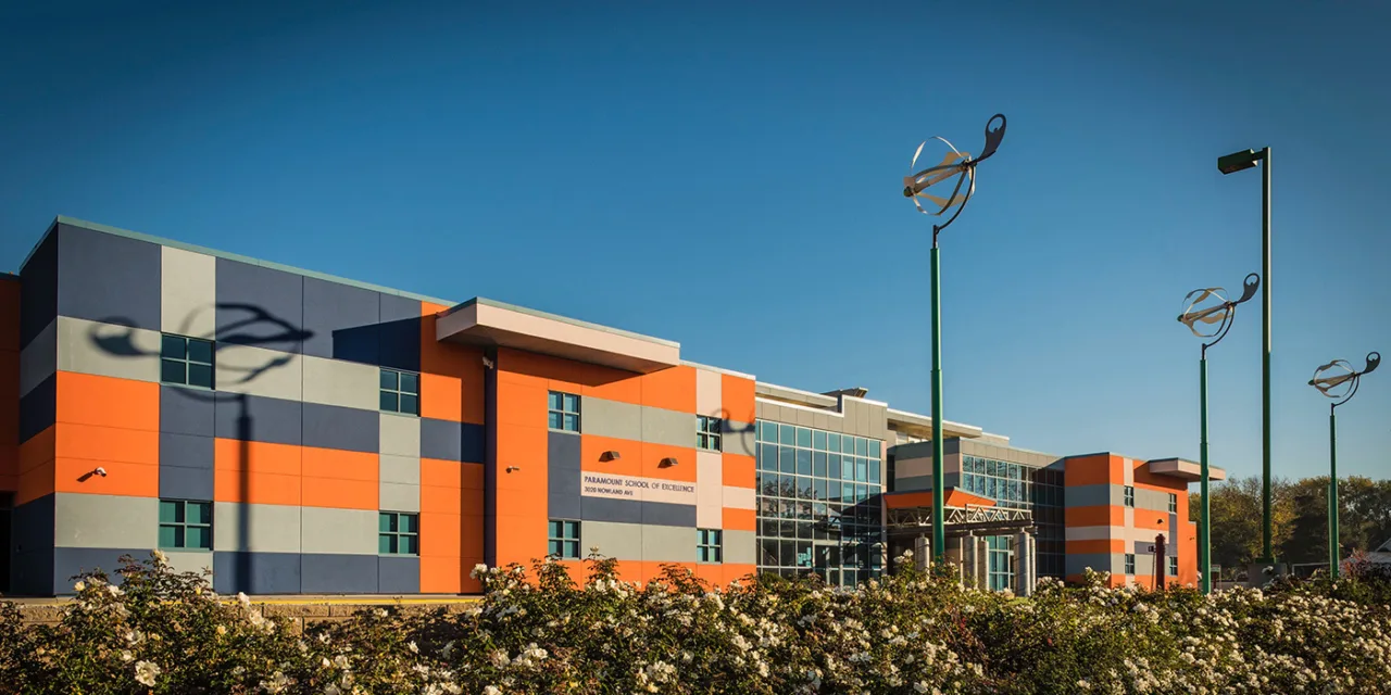 The exterior of a school building