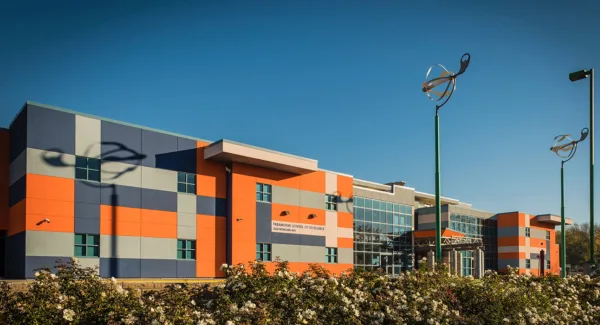 The exterior of a school building