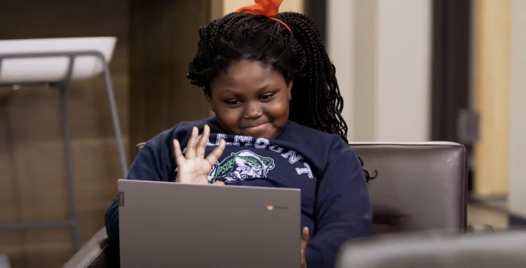 Student Waving