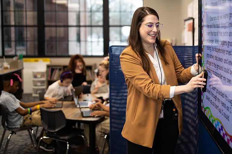 Paramount Schools teacher teaching a lesson to students